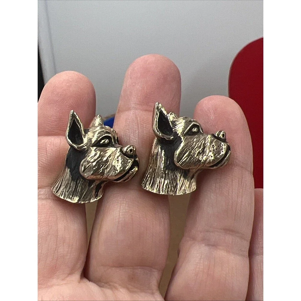 Vintage Swank BullDog cufflinks Dog Breeder Animal Lover boxer Veterinarian Gift